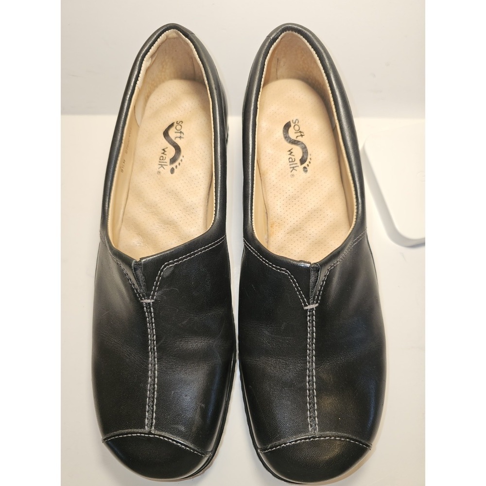 Soft Walk Walking Shoes Black Slip On Women's 9.5